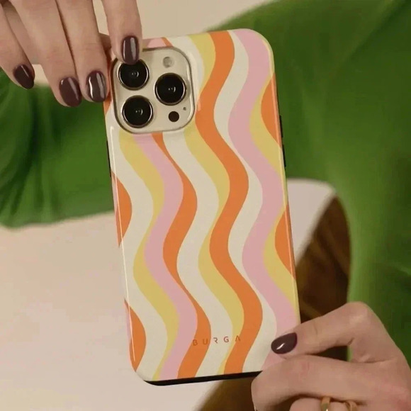 NWT! BURGA “Flower Power” Retro Wavy iPhone 14 Tough Case - Picture 6 of 14